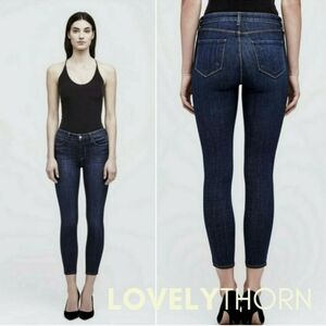 L'AGENCE // margot hi waist skinny crop prime blue vintage stretch denim jeans